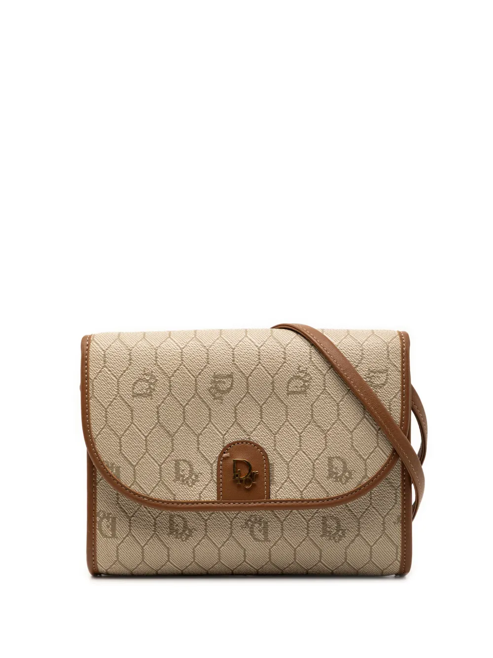 Christian Dior Pre-Owned 1980-2000 Honeycomb Coated Canvas crossbody bag - Nude