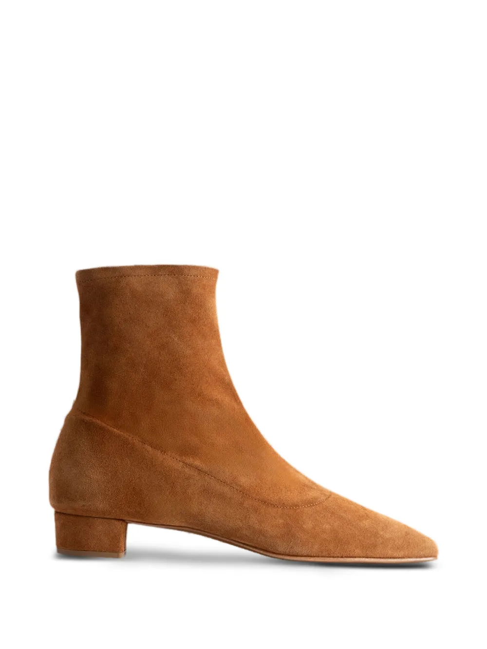 BY FAR Este square-toe ankle boots - Brown