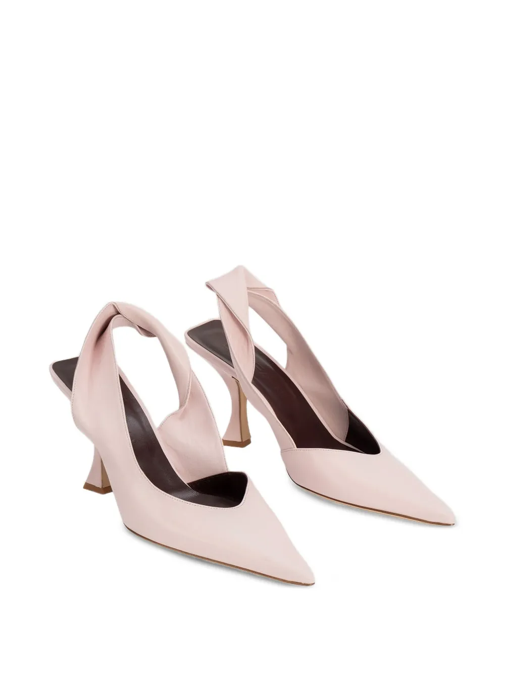 BY FAR Yasha twist-strap pumps Roze