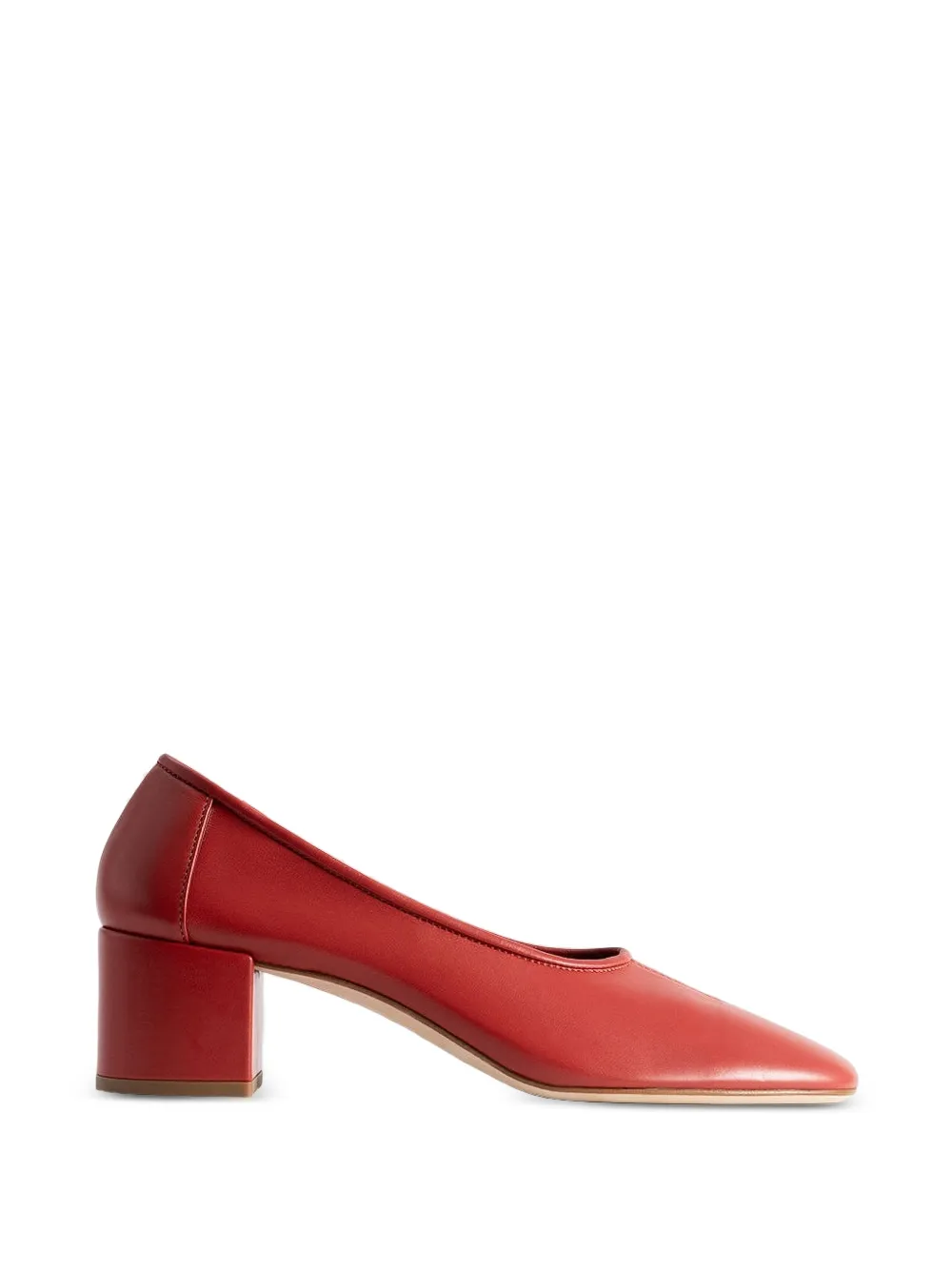 BY FAR Prudence round-toe pumps - Rosso