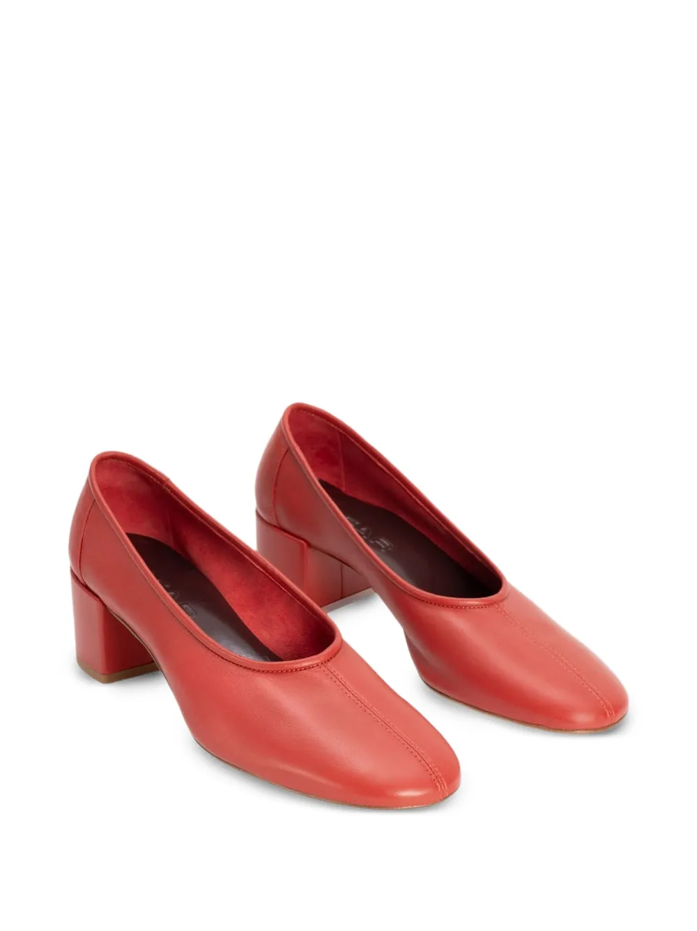 BY FAR Prudence round-toe pumps Rood