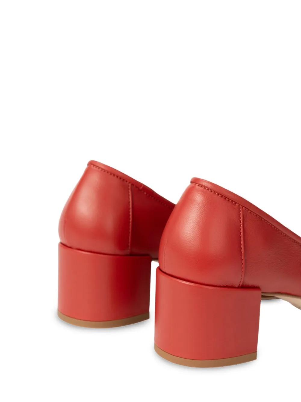 BY FAR Prudence round-toe pumps Rood