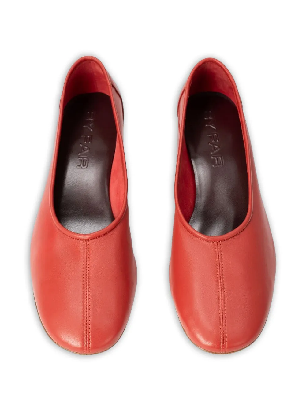 BY FAR Prudence round-toe pumps Rood