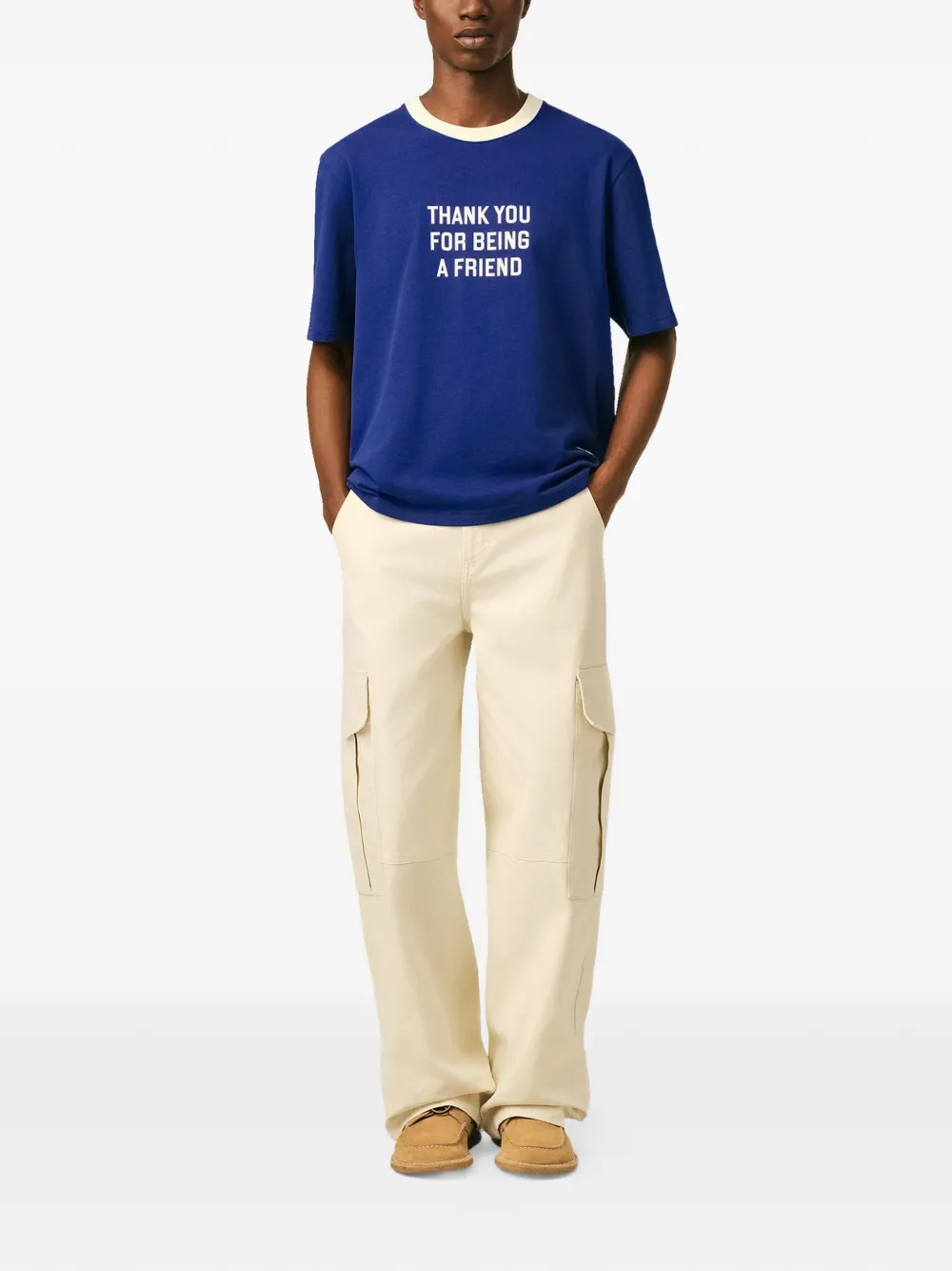 AMI Paris Thank You For Being A Friend katoenen T-shirt met print Blauw