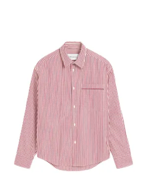 amiページ AMI Paris Camisa Com Listras Verticais | Azul | FARFETCH BR