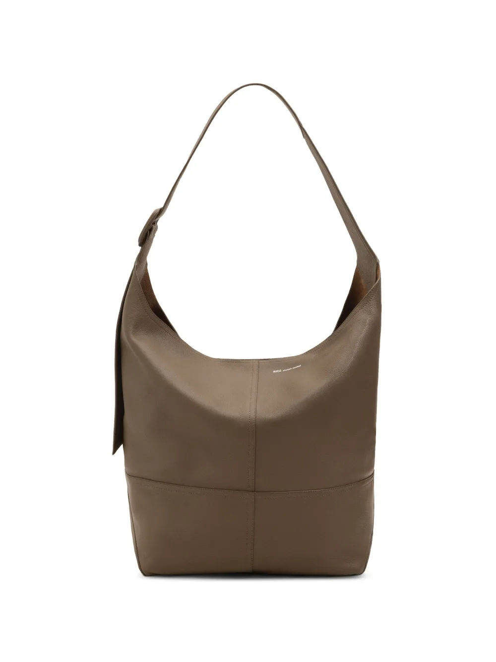 AMI Paris Taurillon leather Etienne crossbody bag - Marrone