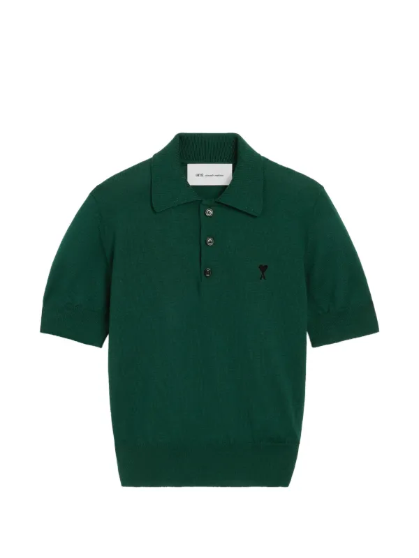 Ami Paris Wool Polo in Green