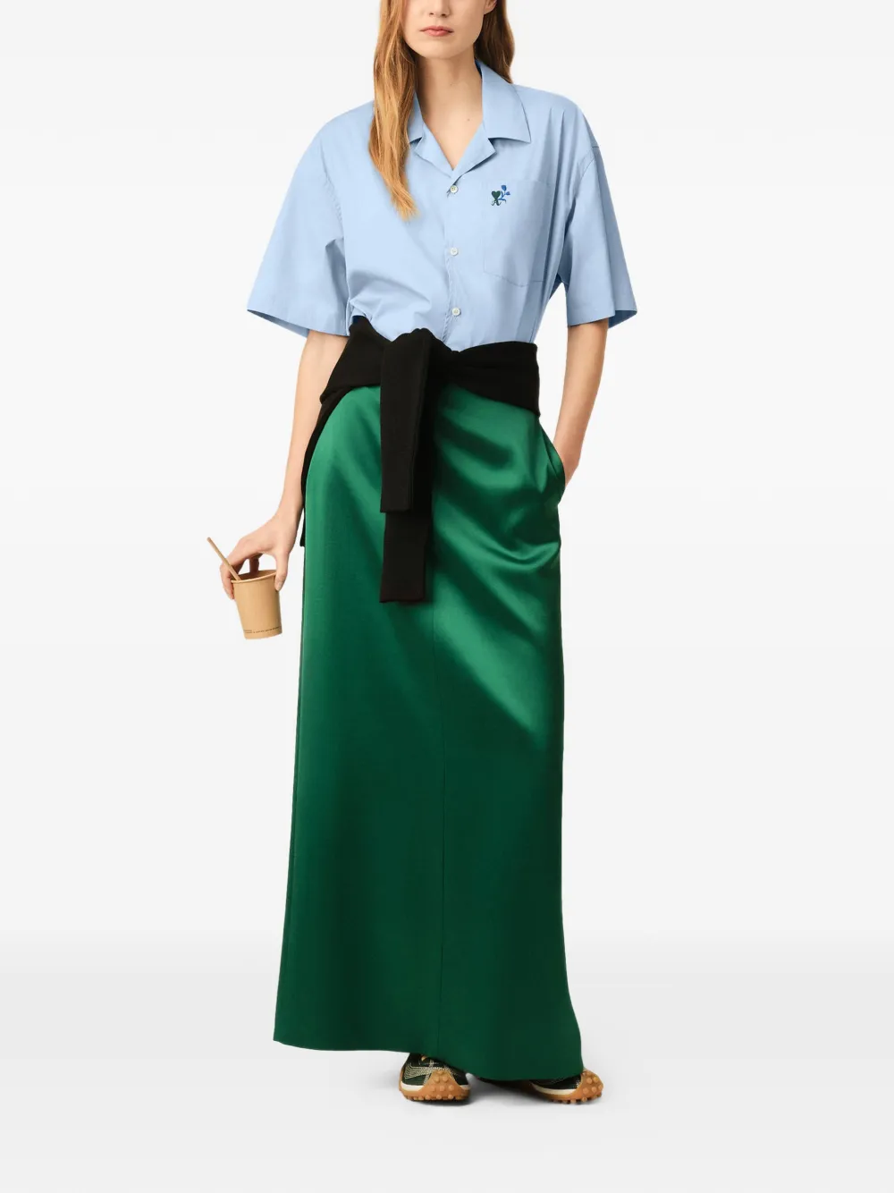 AMI Paris Boxy shirt met korte mouwen Blauw