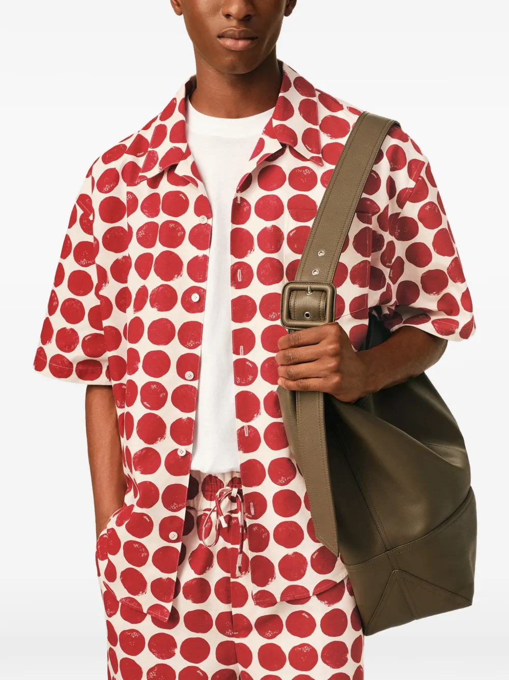 AMI Paris Boxy overhemd met korte mouwen Rood