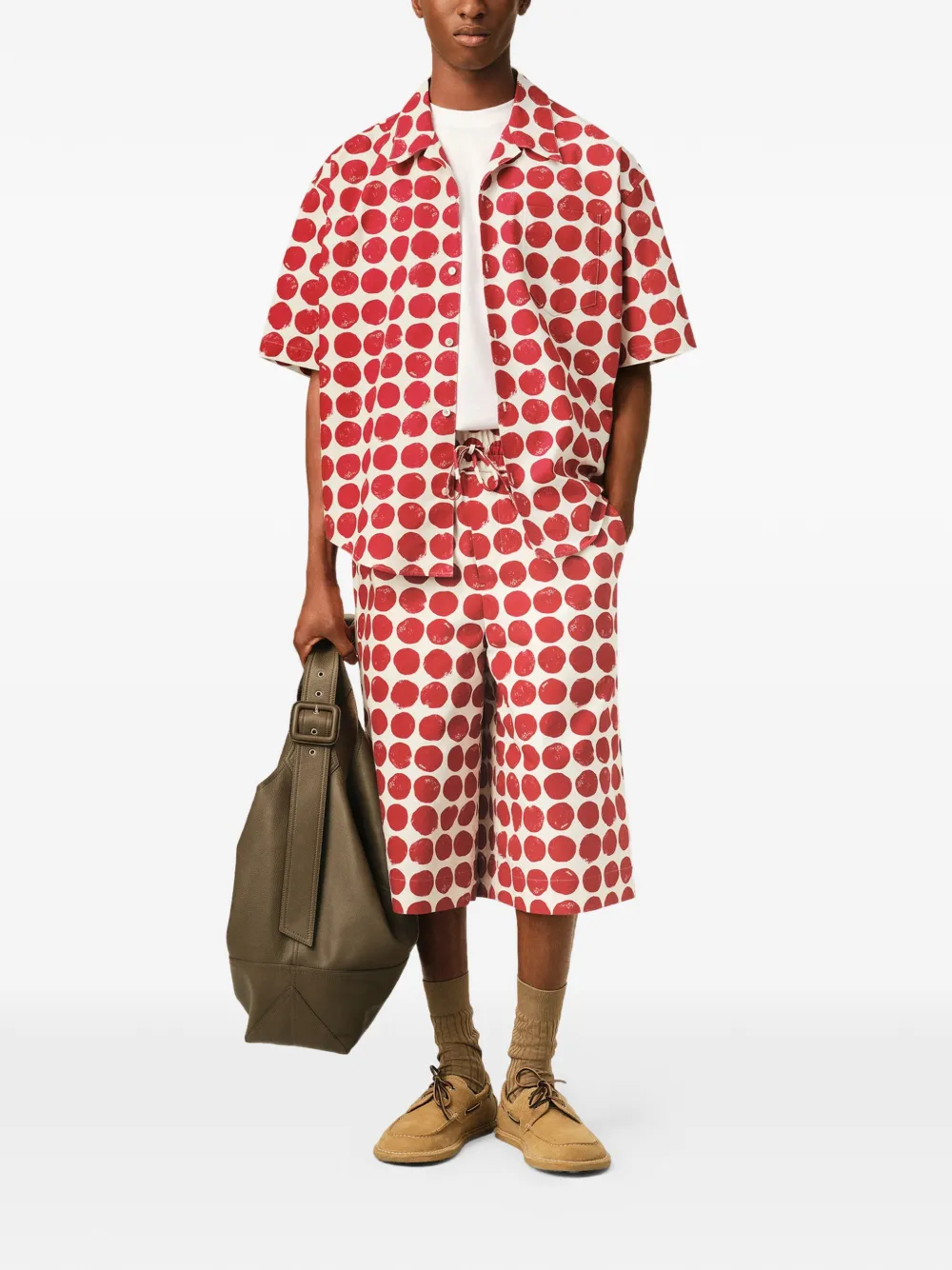 AMI Paris Boxy overhemd met korte mouwen Rood