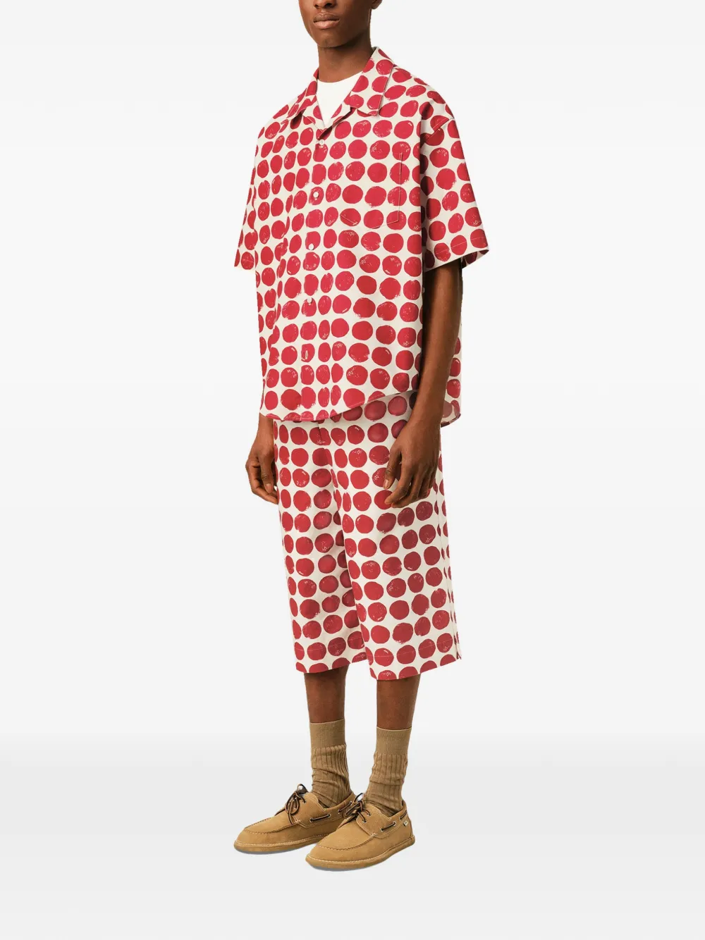 AMI Paris Boxy overhemd met korte mouwen Rood