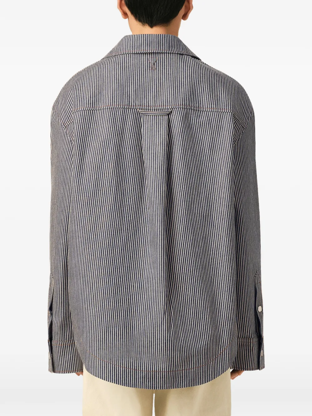 AMI Paris Katoenen shirtjack met lange mouwen en camp-kraag Blauw