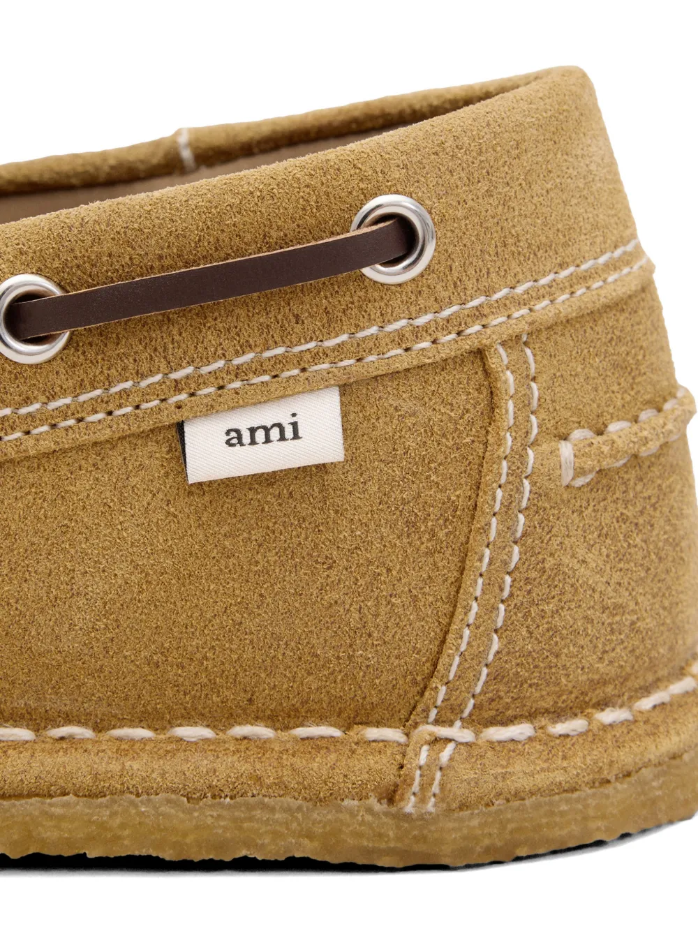 AMI Paris Leren bootschoenen Beige