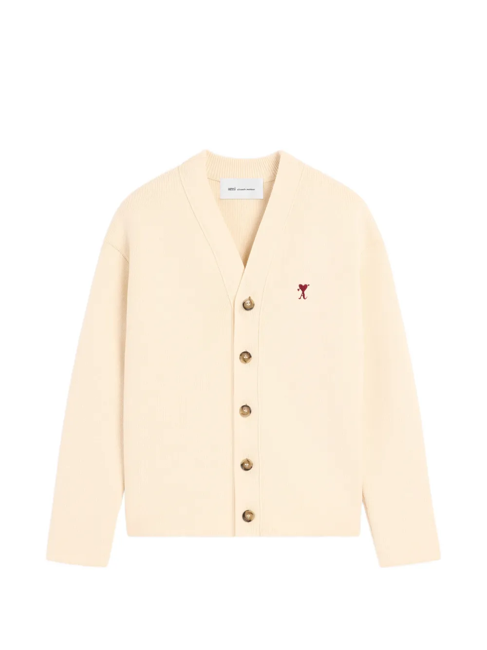 AMI Paris Cardigan in lana e cotone - Toni neutri