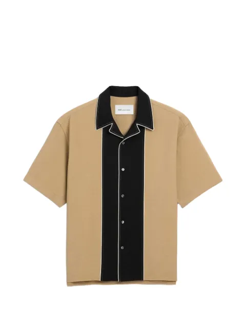 AMI Paris viscose twill short sleeves shark collar boxy fit shirt