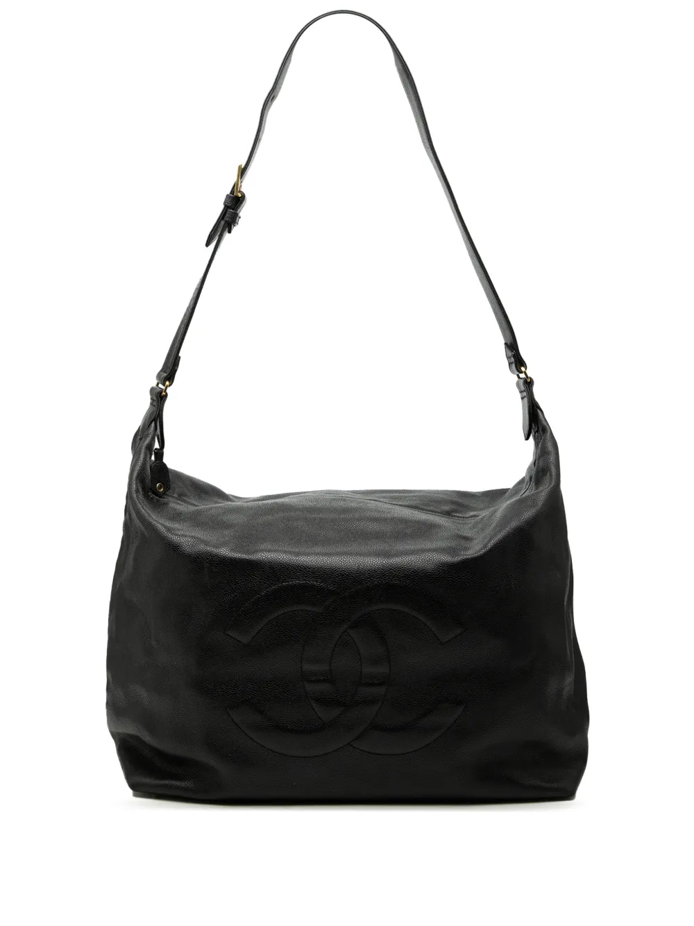 CHANEL Pre-Owned Borsa a spalla CC Caviar grande 1994-1996 - Nero