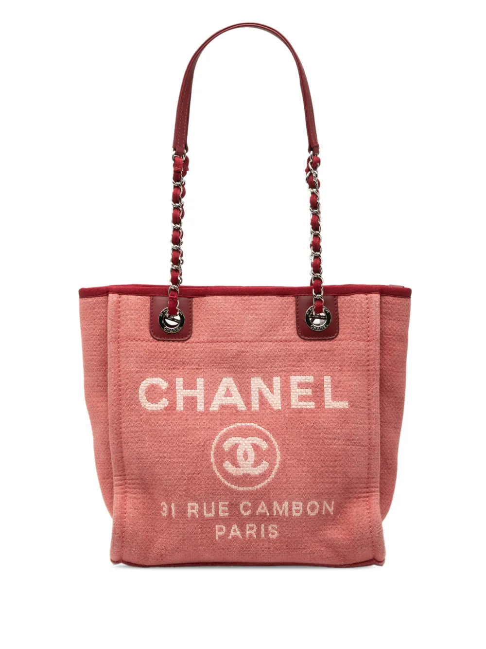 CHANEL Pre-Owned Borsa tote Deauville mini in tela 2011 - Rosso