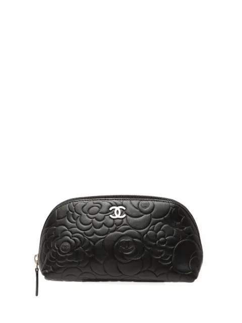 CHANEL Pre-Owned 2010-2011 Embossed Lambskin Camellia pouch