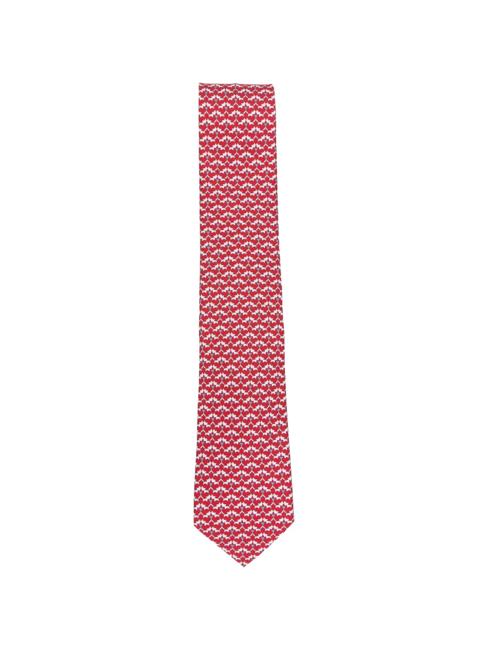 Ferragamo fox-pattern silk tie - Rot