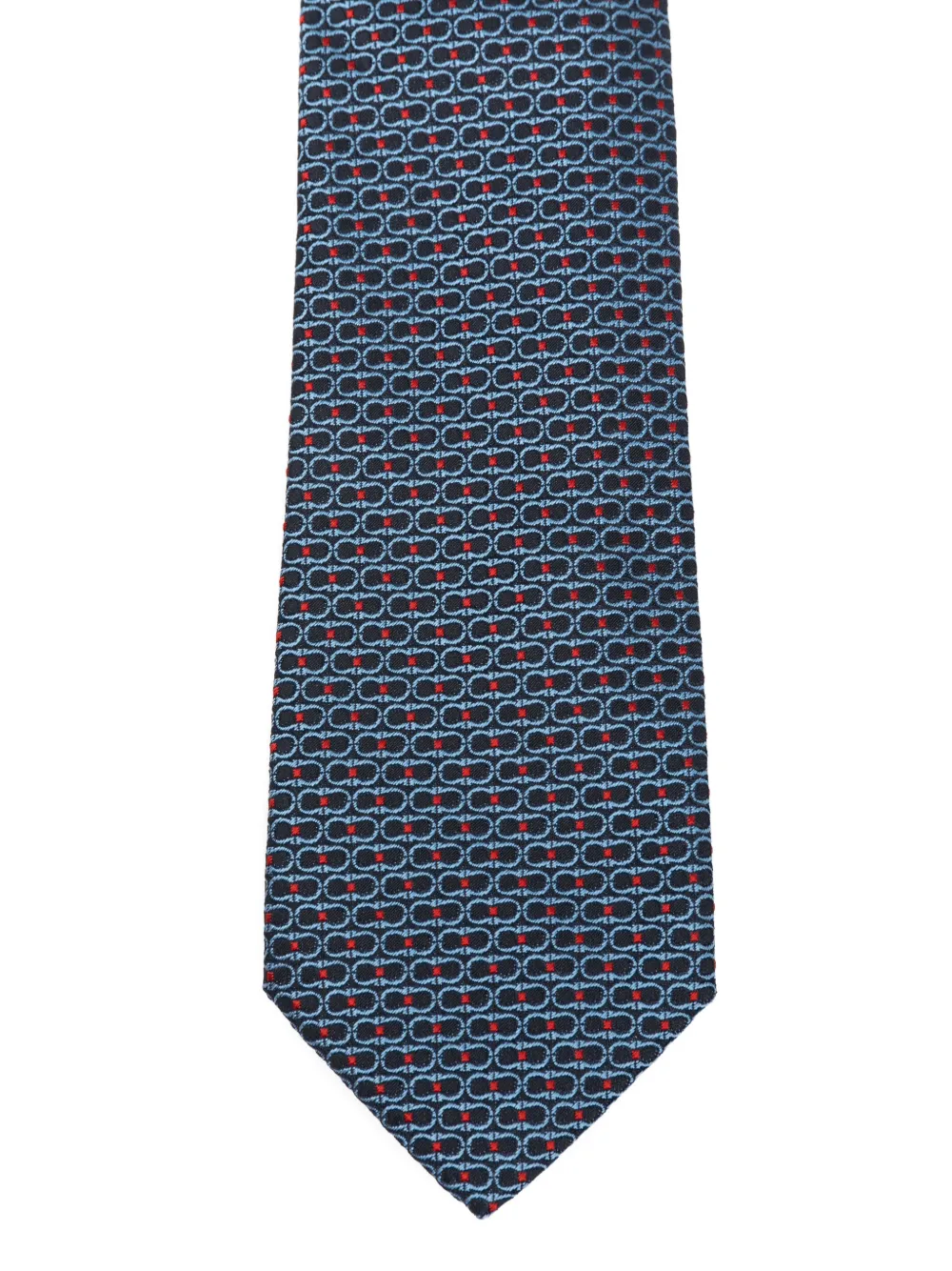 Ferragamo Stropdas met jacquard Blauw