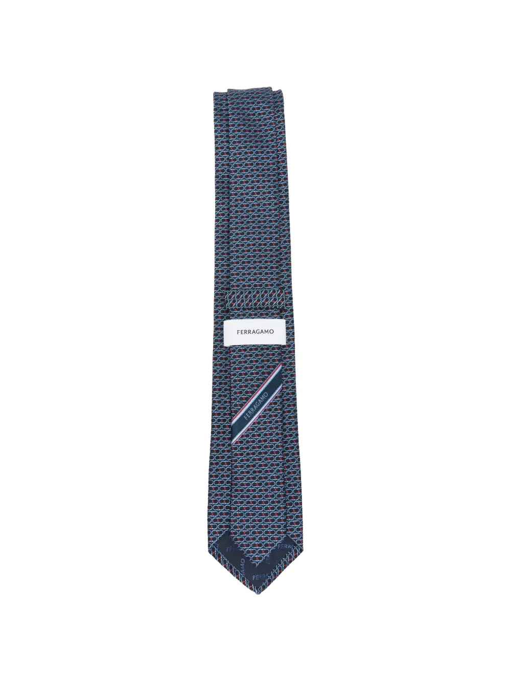 Ferragamo Stropdas met jacquard Blauw