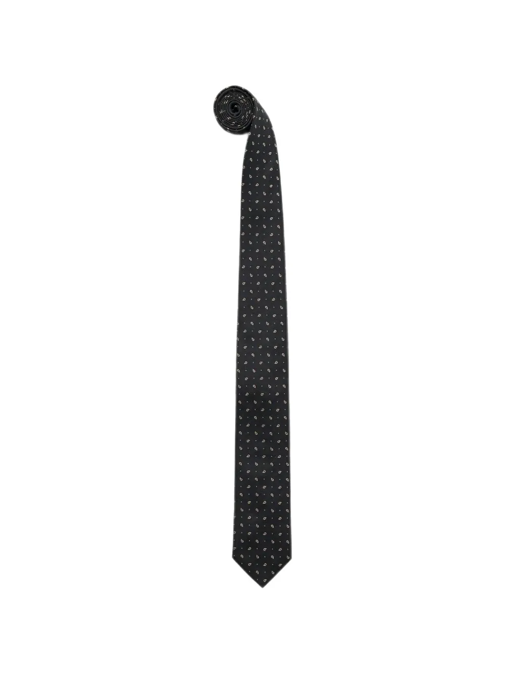 Sunflower paisley-print silk tie - Nero
