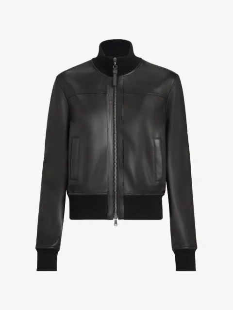Brunello Cucinelli nappa-leather outerwear jacket with Monili