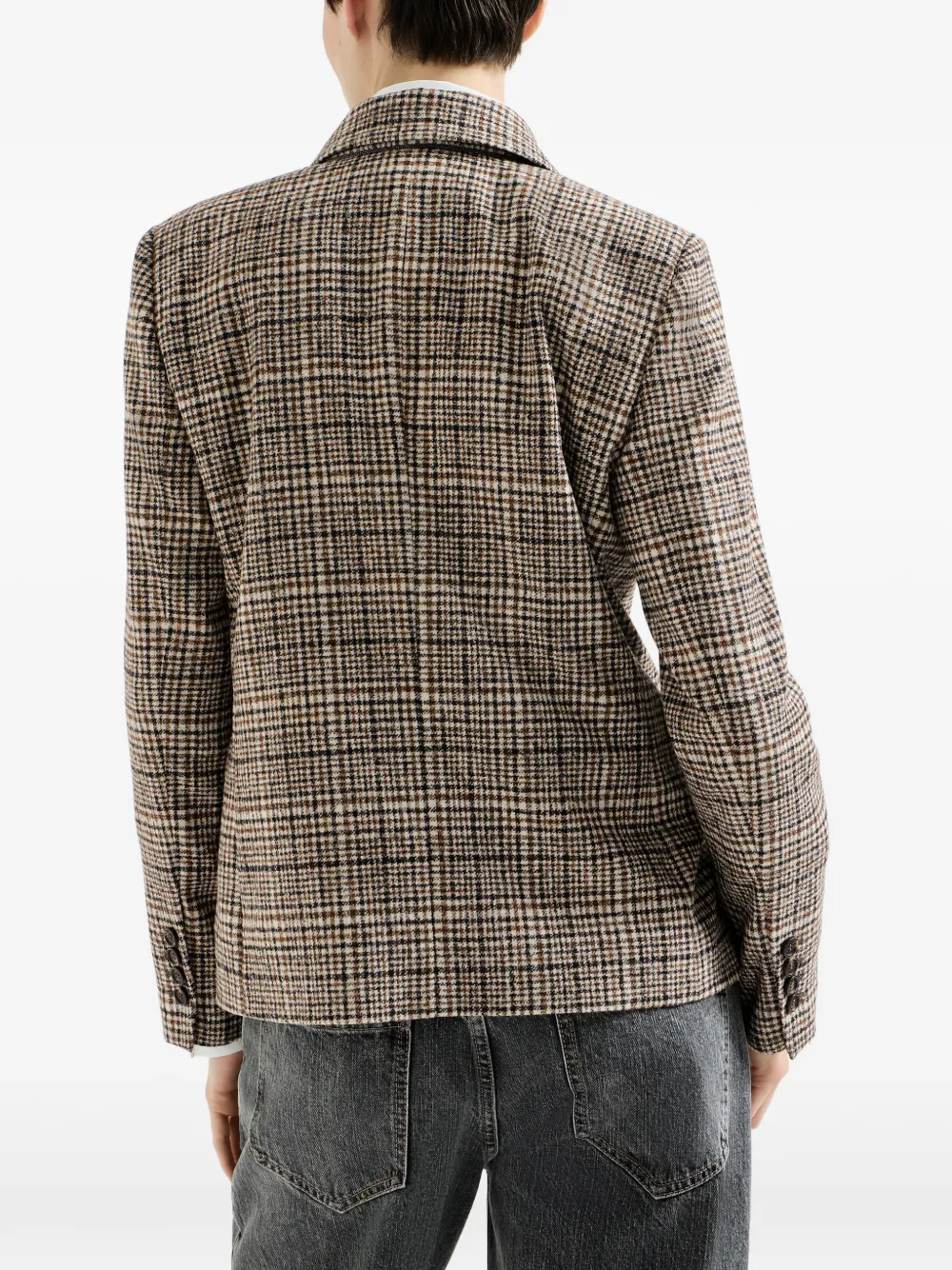 Brunello Cucinelli Geruite blazer Bruin