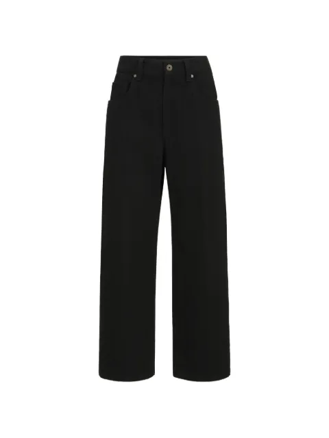 Brunello Cucinelli pantalon carré contemporain en denim teint avec Monili