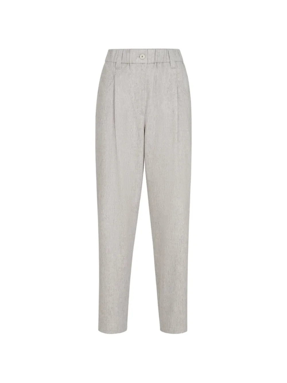 Brunello Cucinelli Wol-flanel baggy broek met monili Grijs