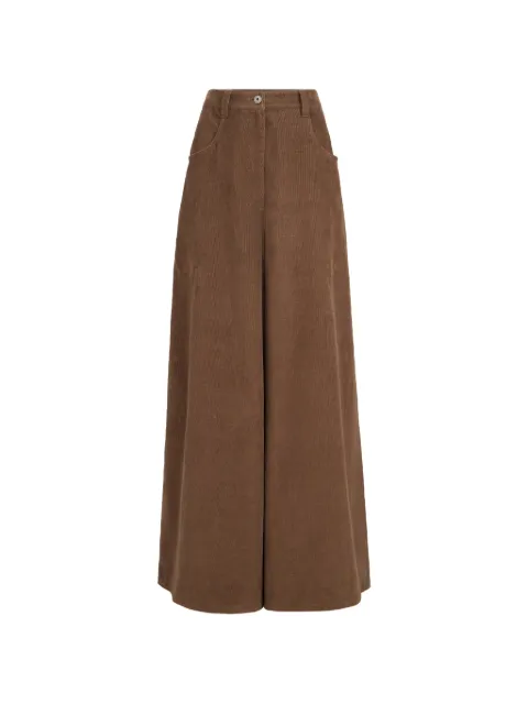 Brunello Cucinelli stretch cotton and cashmere corduroy five-pocket maxi trousers with Monili