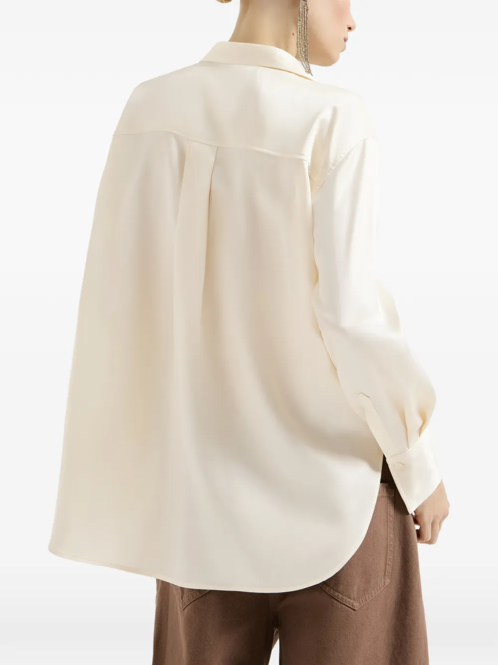 Brunello Cucinelli Satijnen blouse Beige