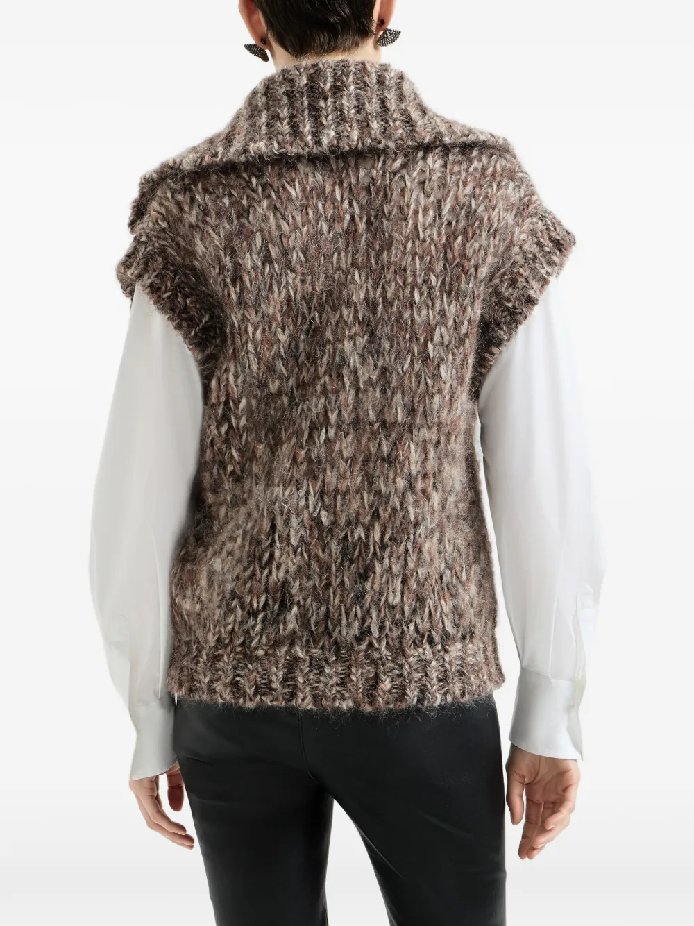 Brunello Cucinelli Malfilé mohair top Bruin