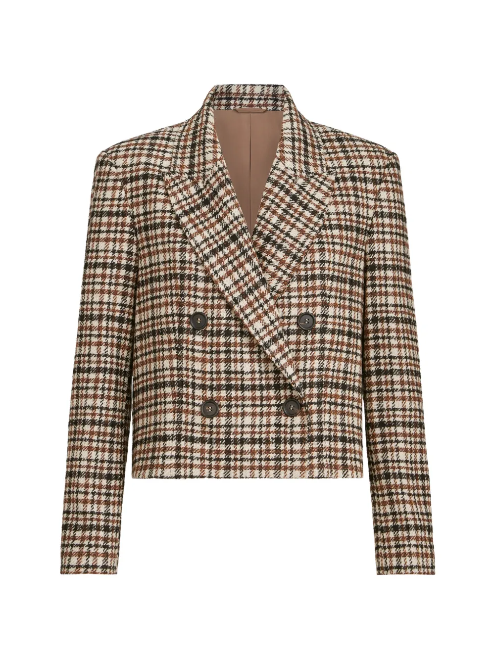 Brunello Cucinelli Komfortabler Blazer aus Wolle und Alpaka mit Monili - Nude