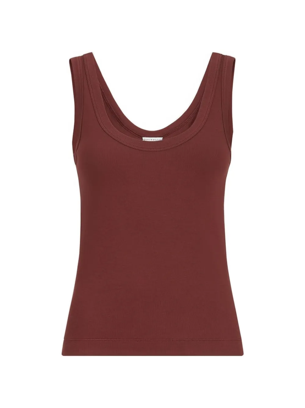Brunello Cucinelli stretch-cotton ribbed jersey top with monili