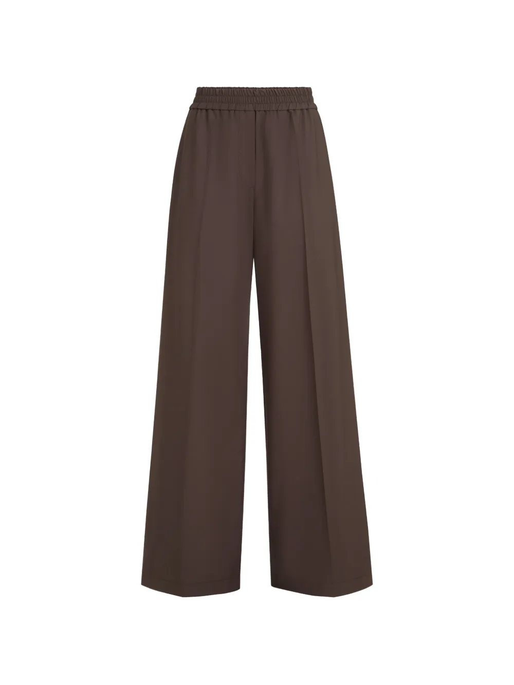 Brunello Cucinelli tropical luxury wool loose track trousers - Marrone