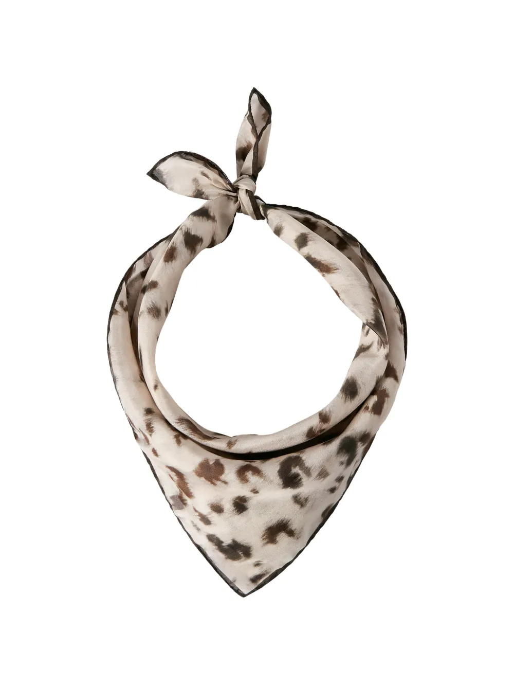 Brunello Cucinelli Foulard in seta con stampa Lynx - Toni neutri