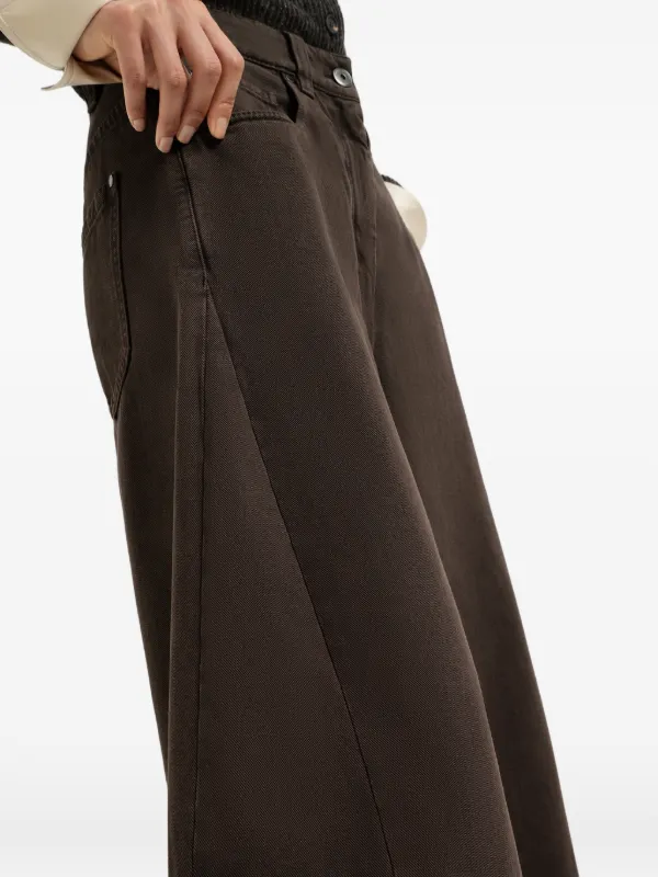 Brunello Cucinelli Wide Trousers | Brown | FARFETCH ID