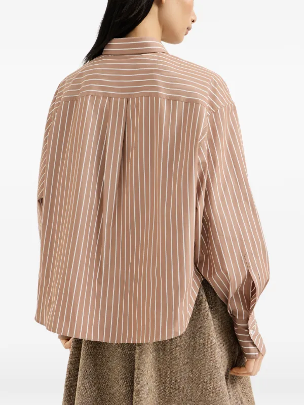 Brunello Cucinelli ストライプ シャツ | ブラウン | FARFETCH JP