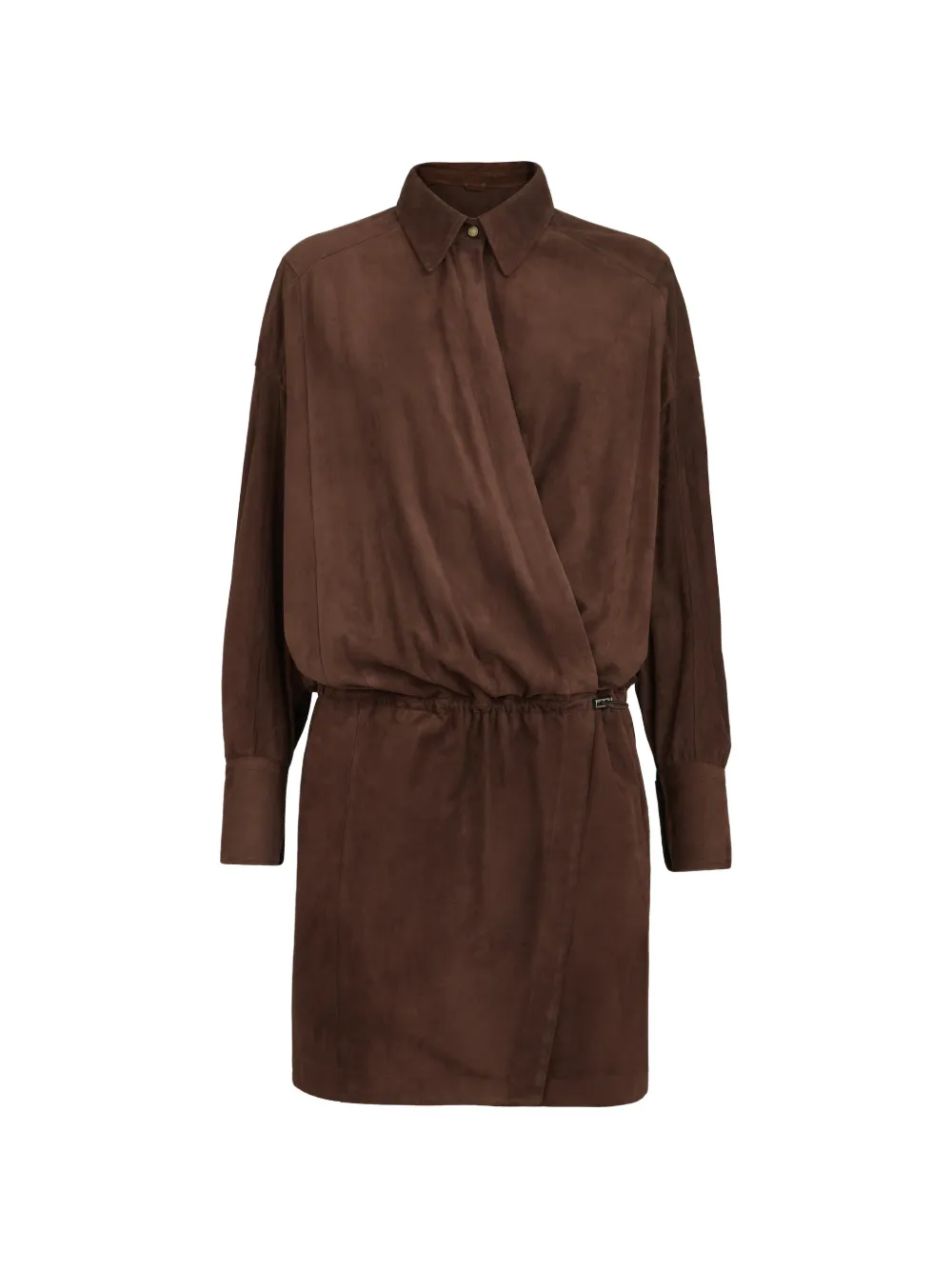 Brunello Cucinelli suede shirt dress - Brown