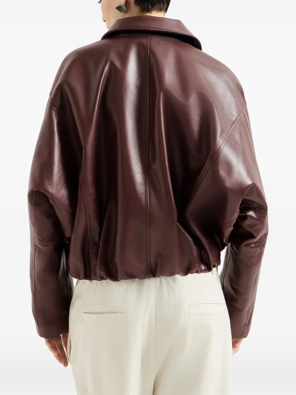 Brunello Cucinelli Leren jack Rood