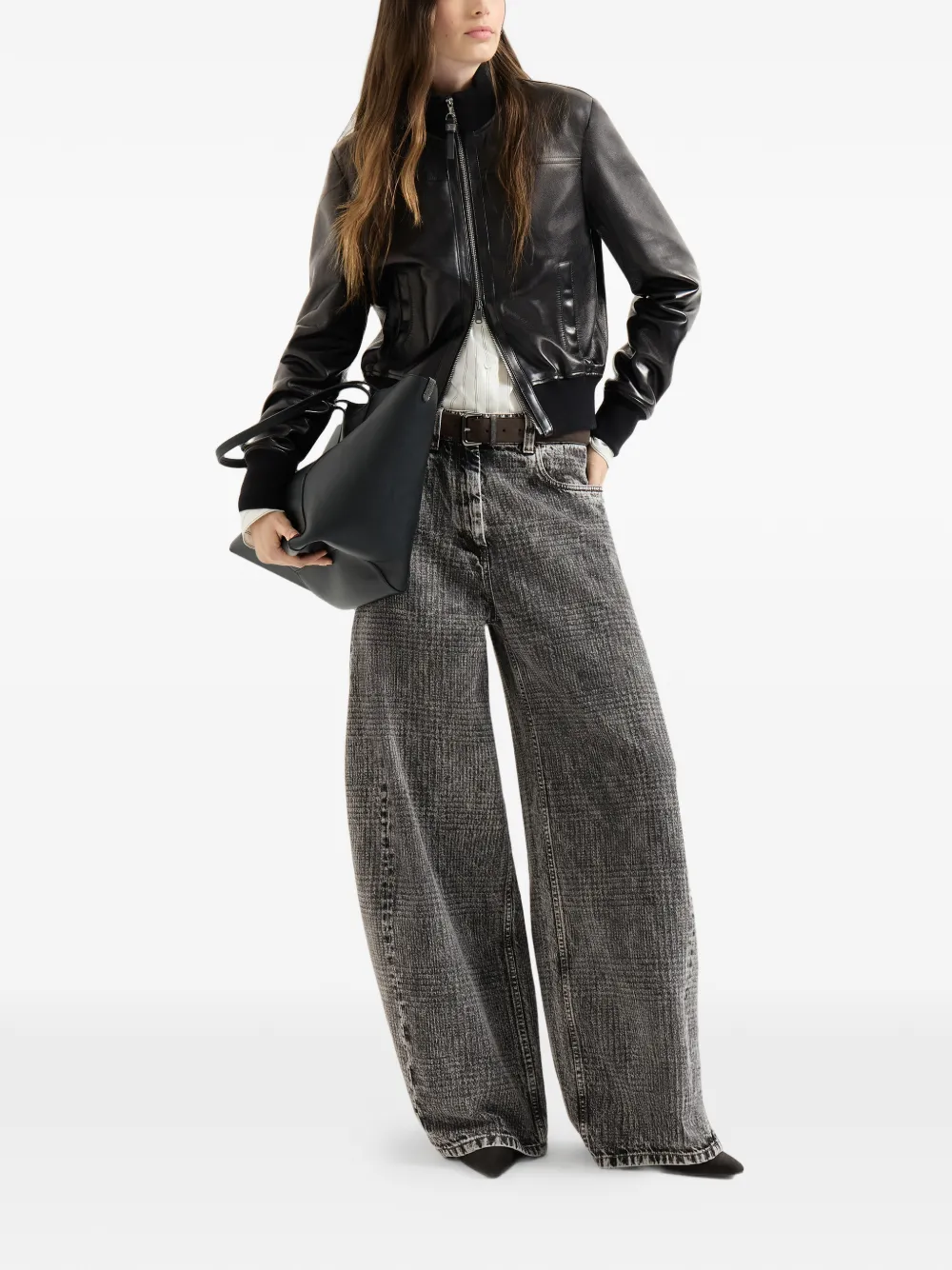 Brunello Cucinelli Gestreept zijden popeline blouse met Monili Geel
