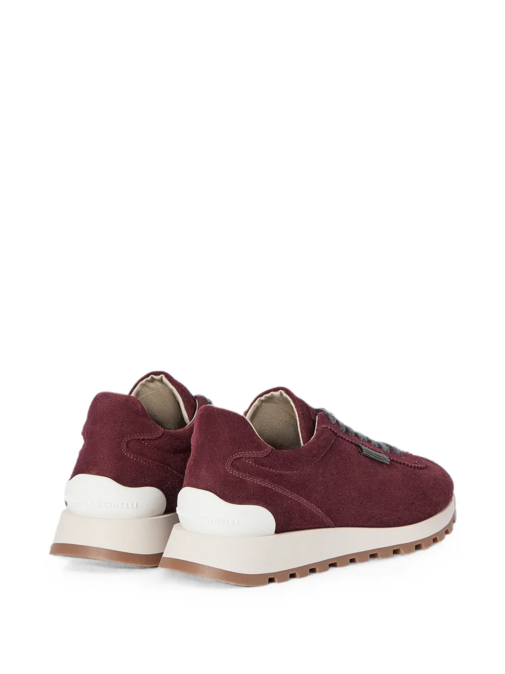 Brunello Cucinelli Suède schoenen met glanzende lus Rood