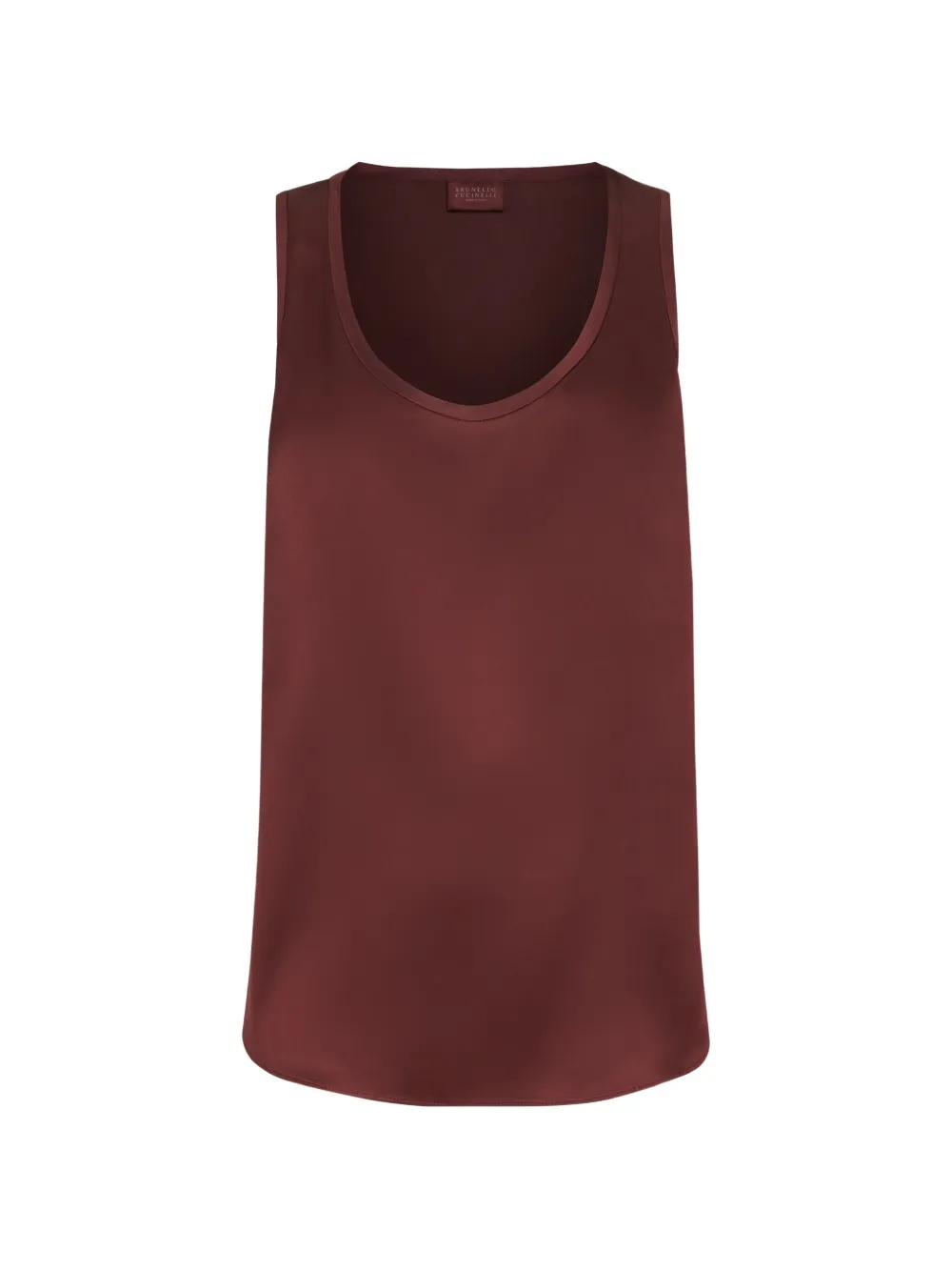 Brunello Cucinelli stretch silk satin top - Marrone
