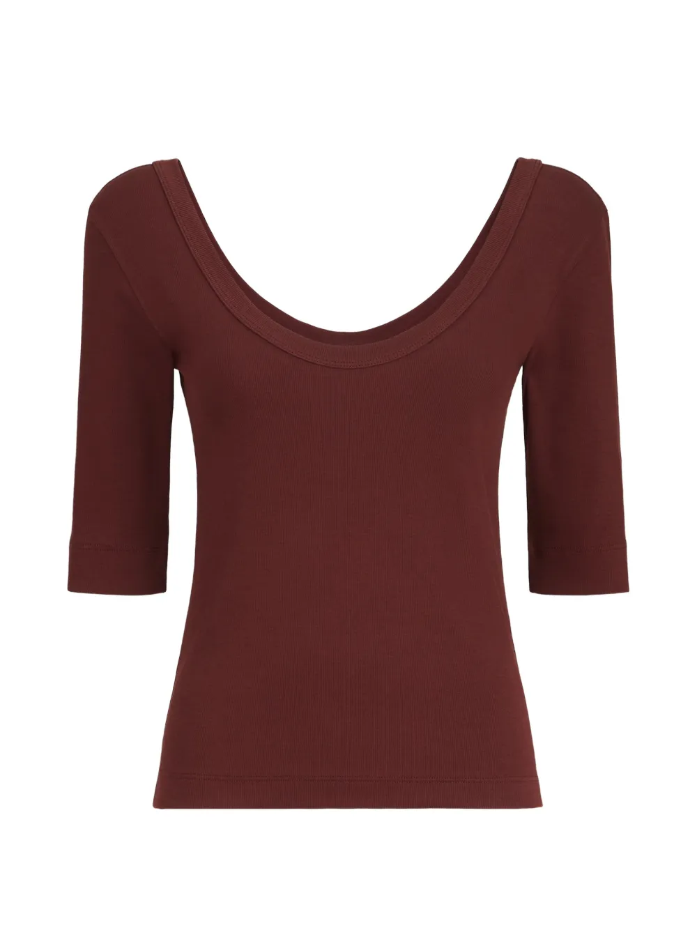 Brunello Cucinelli stretch cotton ribbed jersey T-shirt with Monili - Rosso