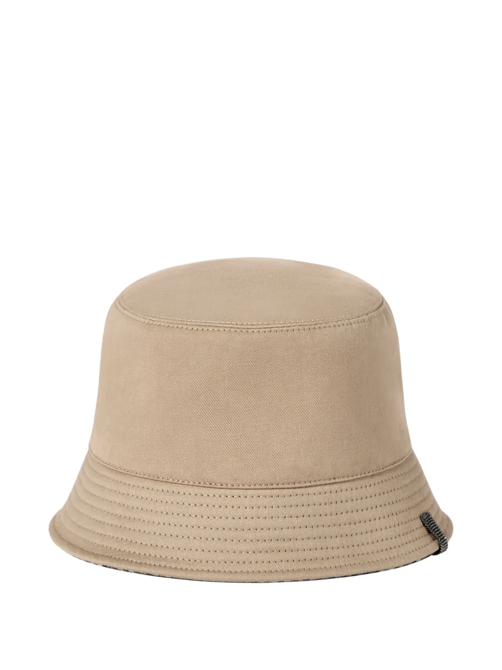 Brunello Cucinelli Cotton, Linen And Virgin-wool Reversible Bucket Hat With Monili In Neutral