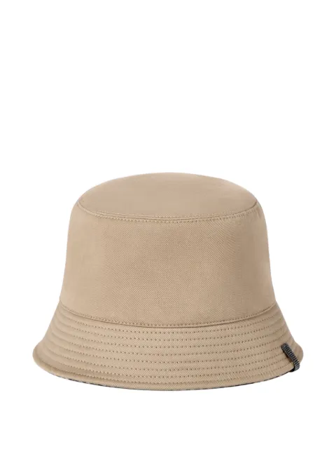 Brunello Cucinelli cotton, linen and virgin-wool reversible bucket hat with monili