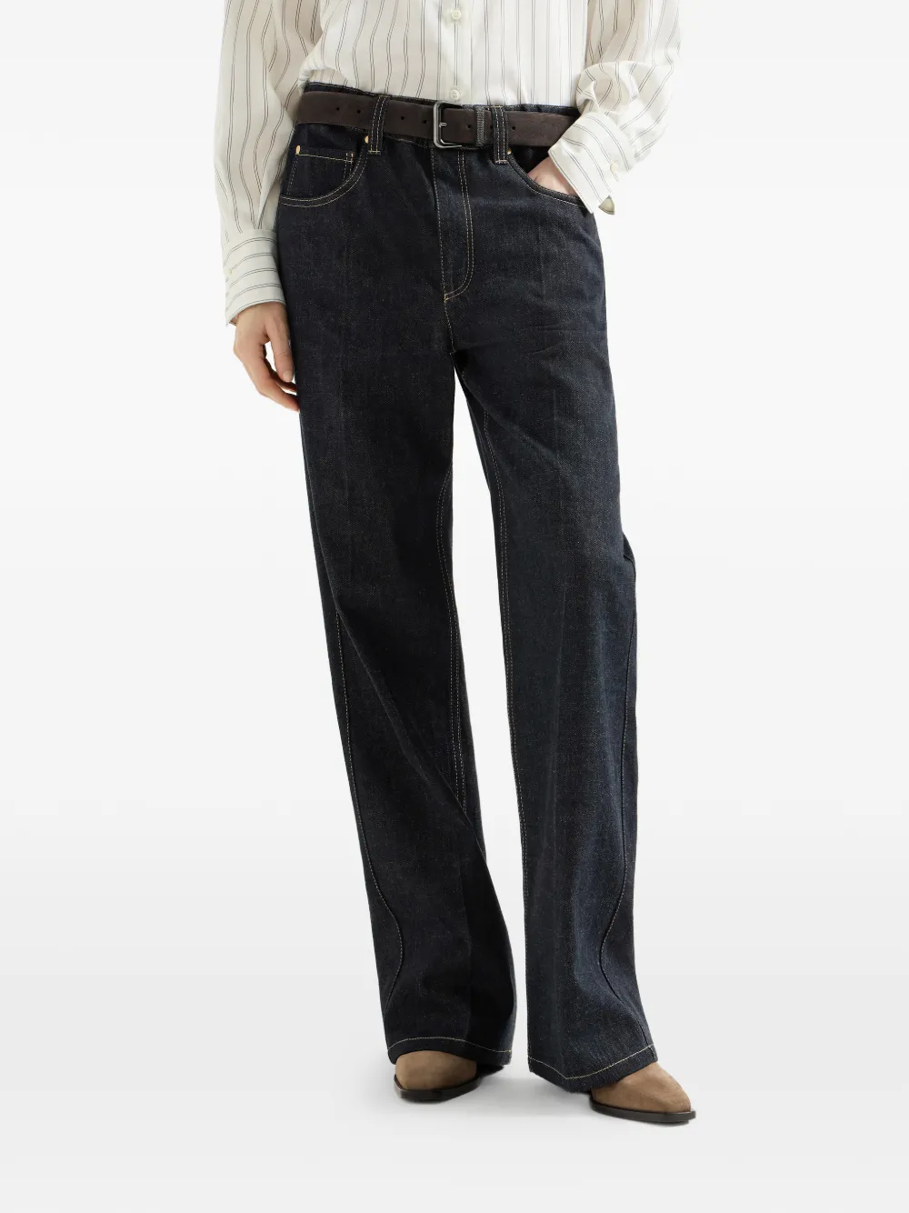 Brunello Cucinelli Denim broek met Monili Blauw