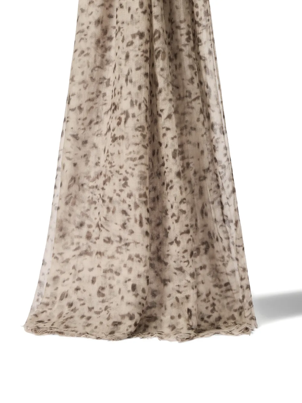 Brunello Cucinelli Kasjmier sjaal met lynx-print Beige