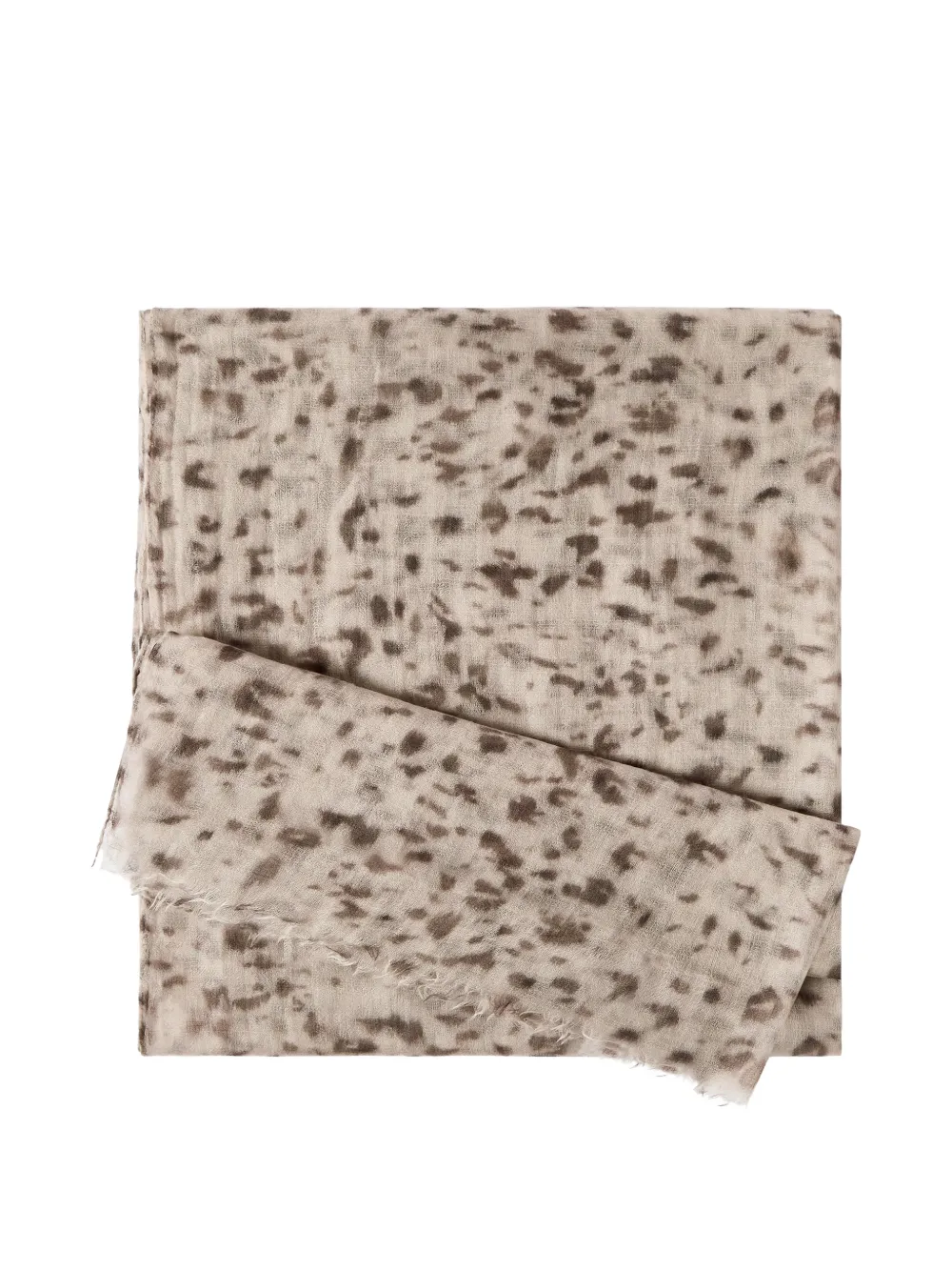 Brunello Cucinelli Sciarpa in cashmere con stampa Lynx - Toni neutri